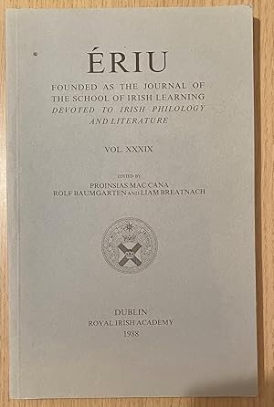 riu Founded as the journal of the school of Irish learning devoted to Irish philology and litera...