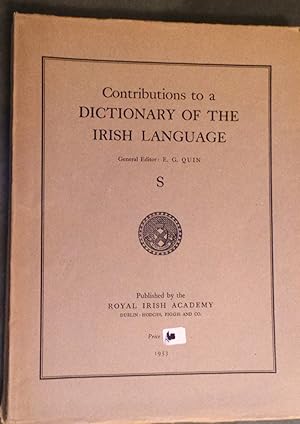Contribution to a Dictionary of the Irish Language Collection S