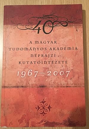 A Magyar Tudomnyos Akadmia Nprajzi Kutatintzete