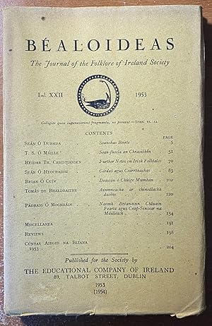 Bealoideas; The Journal of The Folklore of Ireland Society