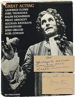 Image du vendeur pour Great Acting (First Edition, inscribed by Laurence Olivier and Ralph Richardson) mis en vente par Royal Books, Inc., ABAA