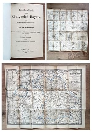 Bild des Verkufers fr Reisehandbuch fr das Knigreich Bayern und die angrenzenden Lnderstriche, besonders Tyrol und Salzkammergut mit besonderer Rcksicht auf Geschichte, Topographie, Handel und Gewerbe. Mit 1 Karte, 20 Stdteplanen und 22 Ansichten. 2 Teile in 1 Band. zum Verkauf von Antiquariat an der Uni Muenchen