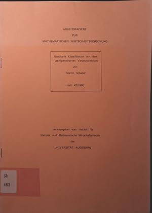 Bild des Verkufers fr Unscharfe Klassifikation mit dem verallgemeinerten Varianzkriterium zum Verkauf von Antiquariat Bookfarm
