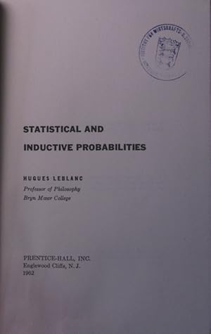 Immagine del venditore per Statistical and inductive probabilities venduto da Antiquariat Bookfarm