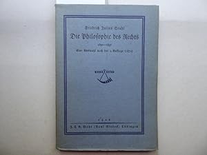 Bild des Verkufers fr Die Philosophie des Rechts 1830 - 1837. Eine Auswahl nach der 5. Auflage (1870). Eingeleitet und herausgegeben von Henning von Arnim. zum Verkauf von Antiquariat Heinzelmnnchen