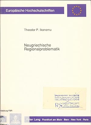 Seller image for Neugriechische Regionalproblematik Vorstudien zu einer Sozialstrukturanalyse for sale by avelibro OHG