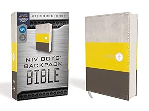 Seller image for NIV, Boys' Backpack Bible, Compact, Leathersoft, Yellow/Gray, Red Letter Edition, Comfort Print by Zondervan [Imitation Leather ] for sale by booksXpress