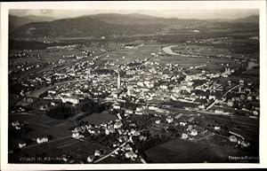 Ansichtskarte / Postkarte Villach in Kärnten, Totalansicht der Ortschaft, Fliegeraufnahme