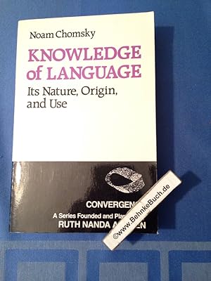 Imagen del vendedor de Knowledge of Language: Its Nature, Origins, and Use (Convergence). a la venta por Antiquariat BehnkeBuch