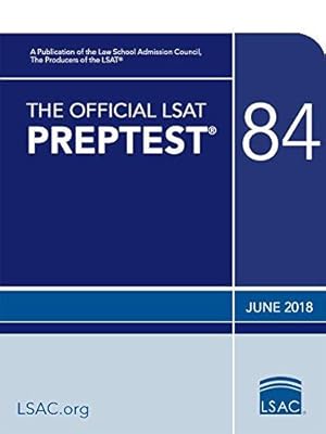 Bild des Verkufers fr The Official LSAT Preptest 84: (June 2018 Lsat) zum Verkauf von WeBuyBooks
