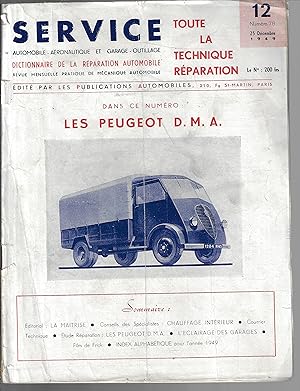 Service N°78 toute la technique réparation, Les Peugeot D.M.A.