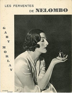 "NELOMBO le Parfum de Gaby MORLAY" Carte publicitaire originale (STUDIO ACHAY 1932)