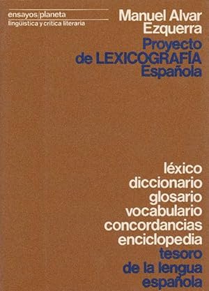 Seller image for Proyecto de Lexicografa Espaola. for sale by La Librera, Iberoamerikan. Buchhandlung