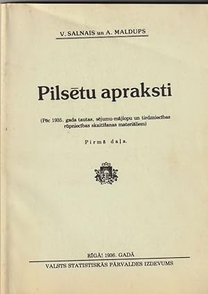 Pilsetu Apraksti ( Pec 1935 Gada Tautas, Sejumu-Majlopu Un Tirdzniecibas Rupniecibas Skaitisanas ...