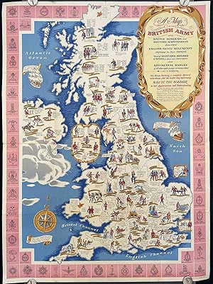 A Map of the British Army with Battle Honours and Military Achievements described: English County...