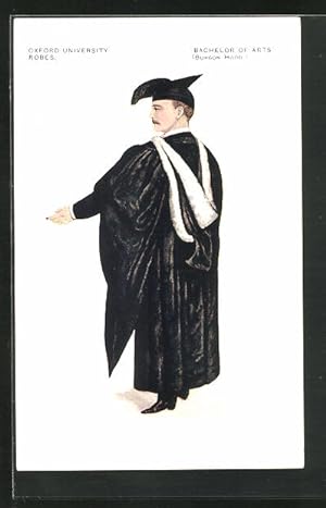 Seller image for Ansichtskarte Oxford, Oxford University, Robes, Bachelor of Arts, Burgon Hood for sale by Bartko-Reher