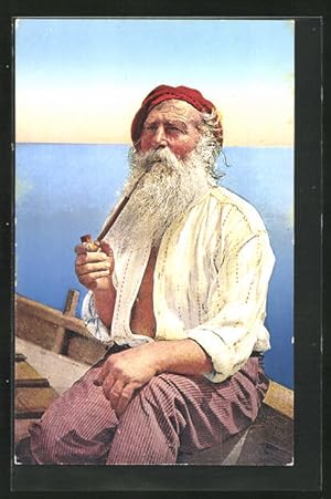 Cartolina Capri, Pescatore Spadaro, italienischer Fischer