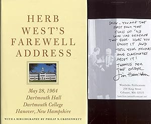 Immagine del venditore per Herb West's Farewell Address: May 28, 1964 - Dartmouth Hall, Dartmouth College, Hanover, New Hampshire venduto da Bookmarc's