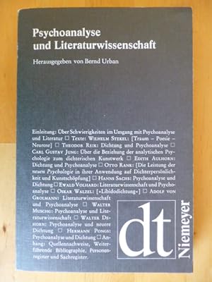 Psychoanalyse und Literaturwissenschaft. Texte zur Geschichte ihrer Beziehungen. Deutsche Texte, 24.