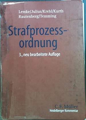Bild des Verkufers fr Heidelberger Kommentar zur Strafprozessordnung zum Verkauf von books4less (Versandantiquariat Petra Gros GmbH & Co. KG)