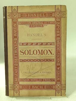 Bild des Verkufers fr Solomon: An Oratorio, in Vocal Sore zum Verkauf von World of Rare Books