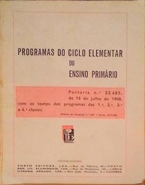 PROGRAMAS DO CICLO ELEMENTAR DO ENSINO PRIMÁRIO.