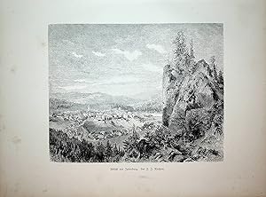 Steiermark, Judenburg, Gesamtansicht, Ansicht ca. 1880 originale Druckgrafik