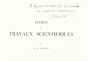 Titres et travaux scientifiques.