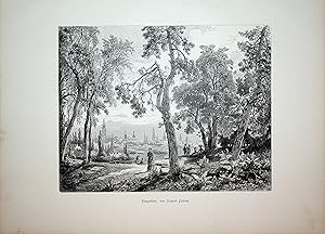 Kärnten, Klagenfurt, Gesamtansicht, Ansicht ca. 1880 originale Druckgrafik