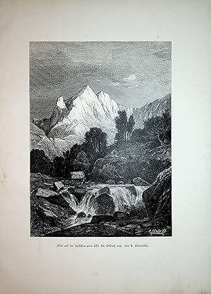 Kärnten, Vellacher Kotschna, Ansicht ca. 1880 originale Druckgrafik