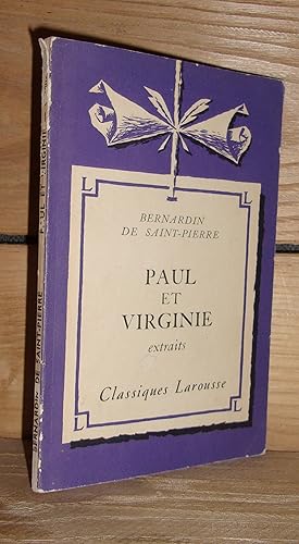 Immagine del venditore per PAUL ET VIRGINIE : Extraits venduto da Planet's books