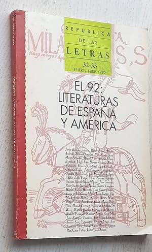 EL 92: LITERATURAS DE ESPAÑA Y AMÉRICA (República de las Letras nº 32-33)