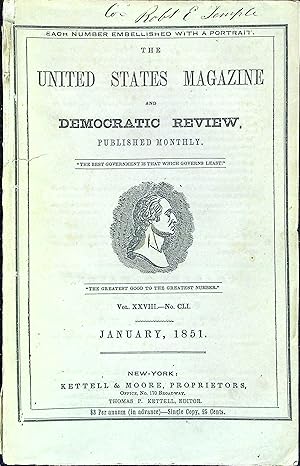 Bild des Verkufers fr The United States Magazine and Democratic Review January 1851 zum Verkauf von Wonder Book
