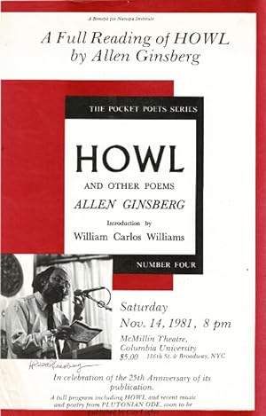A benefit for Naropa Institute. A full reading of Howl by Allen Ginsberg.