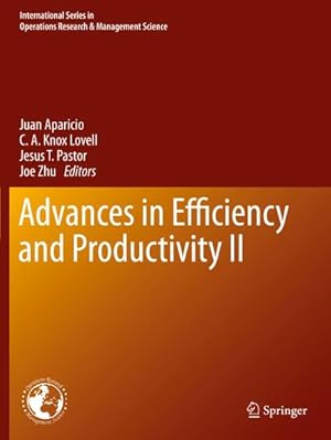 Bild des Verkufers fr Advances in Efficiency and Productivity II zum Verkauf von AHA-BUCH GmbH