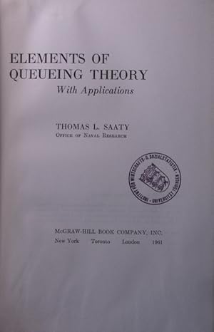Bild des Verkufers fr Elements of queueing theory with applications zum Verkauf von Antiquariat Bookfarm