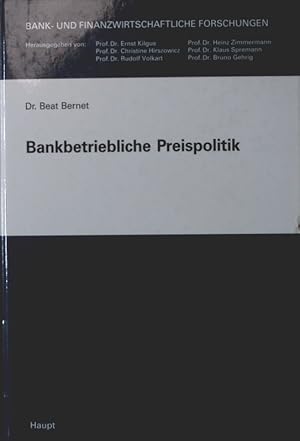 Seller image for Bankbetriebliche Preispolitik for sale by Antiquariat Bookfarm