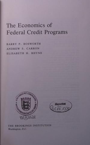Immagine del venditore per The economics of federal credit programs venduto da Antiquariat Bookfarm