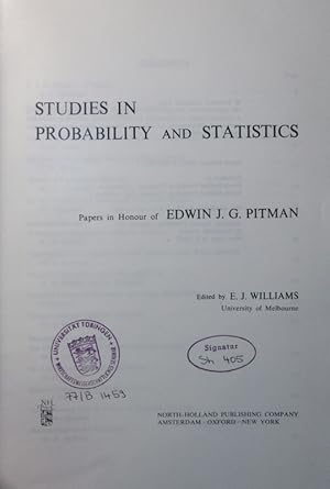 Bild des Verkufers fr Studies in probability and statistics papers in honour of Edwin J. G. Pitman zum Verkauf von Antiquariat Bookfarm