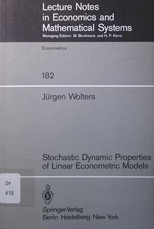 Imagen del vendedor de Stochastic dynamic properties of linear econometric models a la venta por Antiquariat Bookfarm