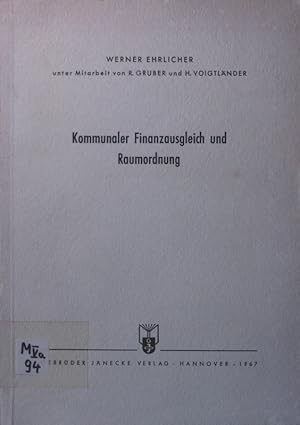 Bild des Verkufers fr Kommunaler Finanzausgleich und Raumordnung zum Verkauf von Antiquariat Bookfarm