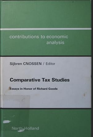 Imagen del vendedor de Comparative tax studies essays in honor of Richard Goode a la venta por Antiquariat Bookfarm