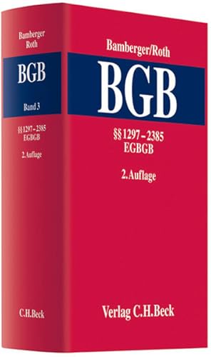 Bild des Verkufers fr Kommentar zum Brgerlichen Gesetzbuch Bd. 3:  1297 - 2385, EGBGB: Rechtsstand: Januar 2008. Rechtsstand: Januar 2008 zum Verkauf von Antiquariat Bookfarm