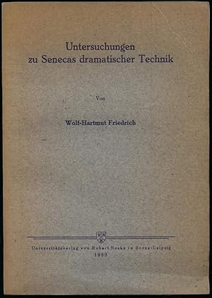 Bild des Verkufers fr Untersuchungen zu Senecas dramatischer Technik. zum Verkauf von Antiquariat Dennis R. Plummer