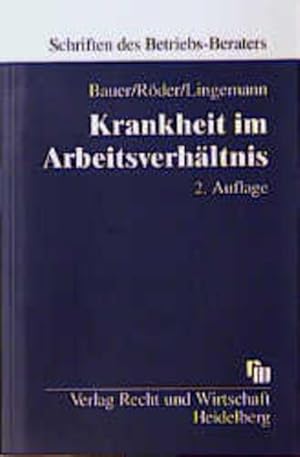 Bild des Verkufers fr Krankheit im Arbeitsverhltnis. zum Verkauf von Antiquariat Bookfarm