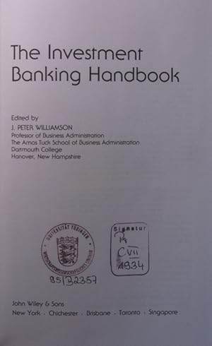 Imagen del vendedor de The investment banking handbook a la venta por Antiquariat Bookfarm