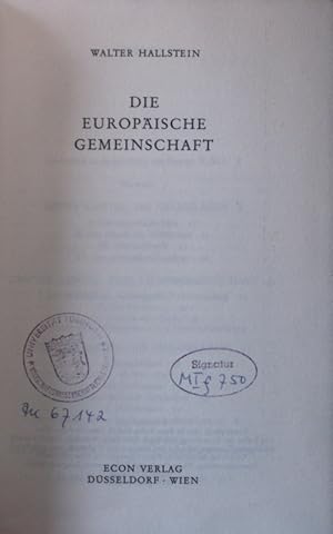 Bild des Verkufers fr Die Europische Gemeinschaft zum Verkauf von Antiquariat Bookfarm