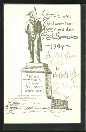 Seller image for Ansichtskarte Abiturienten-Kommers des Real-Gymnasiums 1904, Absolvia, Esels-Denkmal for sale by Bartko-Reher