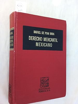 Seller image for Derecho mercantil mexicano. for sale by Librera "Franz Kafka" Mxico.