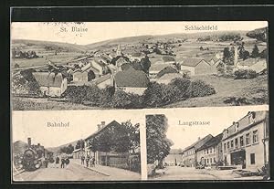 Ansichtskarte St. Blaise, Schlachtfeld, Bahnhof, Langstrasse